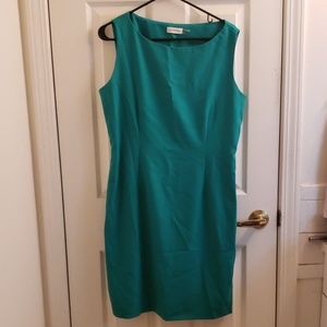 Calvin Klein Green Dress Size 14 Side Zippers